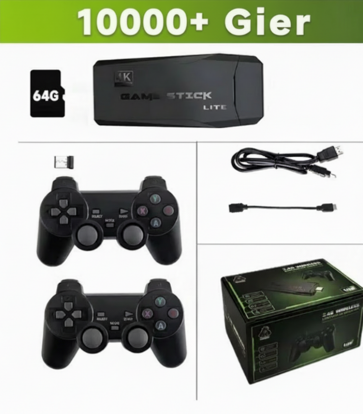 Konsolka Retro™ 4K – Przenieś Się do Dzieciństwa | 10 000 Gier + Podwójny Bezprzewodowy Kontroler